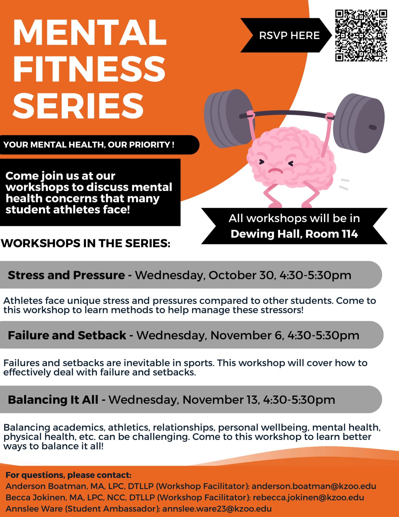 UPDATE Mental Fitness Series for Student Athletes Counseling Center